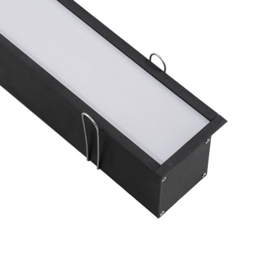 GloboStar® GloboStar® RECESS-PROFILE 70818-3M Προφίλ Αλουμινίου - Βάση & Ψύκτρα Ταινίας LED με Λευκό Γαλακτερό Κάλυμμα - Χωνευτή Χρήση - Πατητό Κάλυμμα - Μαύρο - 3 Μέτρα - Μ300 x Π7.5 x Υ7cm