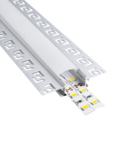 GloboStar® GLOBOSTAR® ALP-PLASTERIN GYPSO 70819-2M Χωνευτό Προφίλ Αλουμινίου Ειδικό για Γυψοσανίδα με Λευκό Γαλακτερό Πατητό Κάλυμμα για Ταινίες LED IP20 - Ασημί & Λευκό - Μ200 x Π6.7 x Υ1.3cm - Πακέτο 5 Τεμαχίων