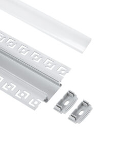 Alternative view of GLOBOSTAR® ALP-PLASTERIN GYPSO 70819-3M Χωνευτό Προφίλ Αλουμινίου Ειδικό για Γυψοσανίδα με Λευκό Γαλακτερό Πατητό Κάλυμμα για Ταινίες LED IP20 - Ασημί & Λευκό - Μ300 x Π6.7 x Υ1.3cm - Πακέτο 5 Τεμαχίων