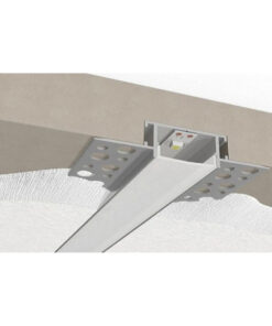 GLOBOSTAR® ALP-PLASTERIN GYPSO 70819-3M Χωνευτό Προφίλ Αλουμινίου Ειδικό για Γυψοσανίδα με Λευκό Γαλακτερό Πατητό Κάλυμμα για Ταινίες LED IP20 - Ασημί & Λευκό - Μ300 x Π6.7 x Υ1.3cm - Πακέτο 5 Τεμαχίων 16 70819 3m 5 1