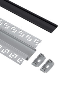 Alternative view of GloboStar® PLASTERBOARD-PROFILE 70820-1M Προφίλ Αλουμινίου - Βάση & Ψύκτρα Ταινίας LED με Μαύρο Φιμέ Κάλυμμα - Χωνευτή Χρήση σε Γυψοσανίδα - Trimless - Πατητό Κάλυμμα - Ασημί - 1 Μέτρο - Μ100 x Π6.7 x Υ1.4cm