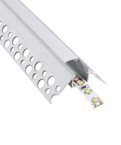 GloboStar® GloboStar® PLASTERBOARD-PROFILE 70821-3M Προφίλ Αλουμινίου - Βάση & Ψύκτρα Ταινίας LED με Λευκό Γαλακτερό Κάλυμμα - Χωνευτή Γωνιακή Χρήση σε Εξωτερική Γωνία Γυψοσανίδας - Trimless - Πατητό Κάλυμμα - Ασημί - 3 Μέτρα - Πακέτο 5 Τεμαχίων - Μ300 x Π4.5 x Υ2cm