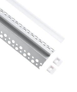 Alternative view of GloboStar® PLASTERBOARD-PROFILE 70821-3M Προφίλ Αλουμινίου - Βάση & Ψύκτρα Ταινίας LED με Λευκό Γαλακτερό Κάλυμμα - Χωνευτή Γωνιακή Χρήση σε Εξωτερική Γωνία Γυψοσανίδας - Trimless - Πατητό Κάλυμμα - Ασημί - 3 Μέτρα - Πακέτο 5 Τεμαχίων - Μ300 x Π4.5 x Υ2cm