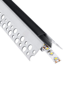 GloboStar® GloboStar® PLASTERBOARD-PROFILE 70822-3M Προφίλ Αλουμινίου - Βάση & Ψύκτρα Ταινίας LED με Μαύρο Φιμέ Κάλυμμα - Χωνευτή Γωνιακή Χρήση σε Εξωτερική Γωνία Γυψοσανίδας - Trimless - Πατητό Κάλυμμα - Ασημί - 3 Μέτρα - Πακέτο 5 Τεμαχίων - Μ300 x Π4.5 x Υ2cm