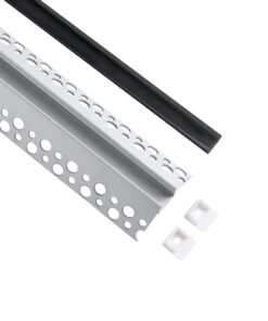 Alternative view of GloboStar® PLASTERBOARD-PROFILE 70822-3M Προφίλ Αλουμινίου - Βάση & Ψύκτρα Ταινίας LED με Μαύρο Φιμέ Κάλυμμα - Χωνευτή Γωνιακή Χρήση σε Εξωτερική Γωνία Γυψοσανίδας - Trimless - Πατητό Κάλυμμα - Ασημί - 3 Μέτρα - Πακέτο 5 Τεμαχίων - Μ300 x Π4.5 x Υ2cm