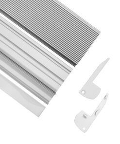 GloboStar® GloboStar® STAIR-PROFILE 70823-2M Προφίλ Αλουμινίου - Βάση & Ψύκτρα Ταινίας LED με Λευκό Γαλακτερό Κάλυμμα - Χρήση σε Σκαλοπάτια - Πατητό Κάλυμμα - Ασημί - 2 Μέτρα - Μ200 x Π6 x Υ2.1cm