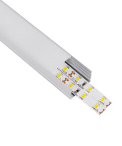 GloboStar® GloboStar® SURFACE-PROFILE 70824-1M Προφίλ Αλουμινίου - Βάση & Ψύκτρα Ταινίας LED με Λευκό Γαλακτερό Κάλυμμα - Επιφανειακή Χρήση - Πατητό Κάλυμμα - Ασημί - 1 Μέτρο - Μ100 x Π3 x Υ2cm