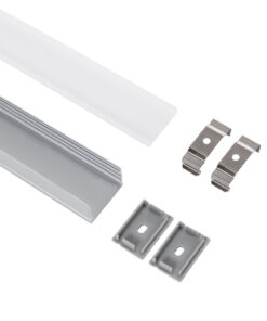 Alternative view of GloboStar® SURFACE-PROFILE 70824-3M Προφίλ Αλουμινίου - Βάση & Ψύκτρα Ταινίας LED με Λευκό Γαλακτερό Κάλυμμα - Επιφανειακή Χρήση - Πατητό Κάλυμμα - Ασημί - 3 Μέτρα - Πακέτο 5 Τεμαχίων - Μ300 x Π3 x Υ2cm