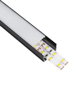 GloboStar® GLOBOSTAR® ALP-LINEAR VEXTA 70825-1M Επιφανειακό Προφίλ Αλουμινίου με Λευκό Γαλακτερό Πατητό Κάλυμμα για Ταινίες LED IP20 - Μαύρο & Λευκό - Μ100 x Π3 x Υ2cm