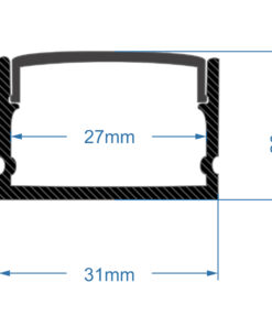 GLOBOSTAR® ALP-LINEAR VEXTA 70825-3M Επιφανειακό Προφίλ Αλουμινίου με Λευκό Γαλακτερό Πατητό Κάλυμμα για Ταινίες LED IP20 - Μαύρο & Λευκό - Μ300 x Π3 x Υ2cm - Πακέτο 5 Τεμαχίων 8 70825 3m 4