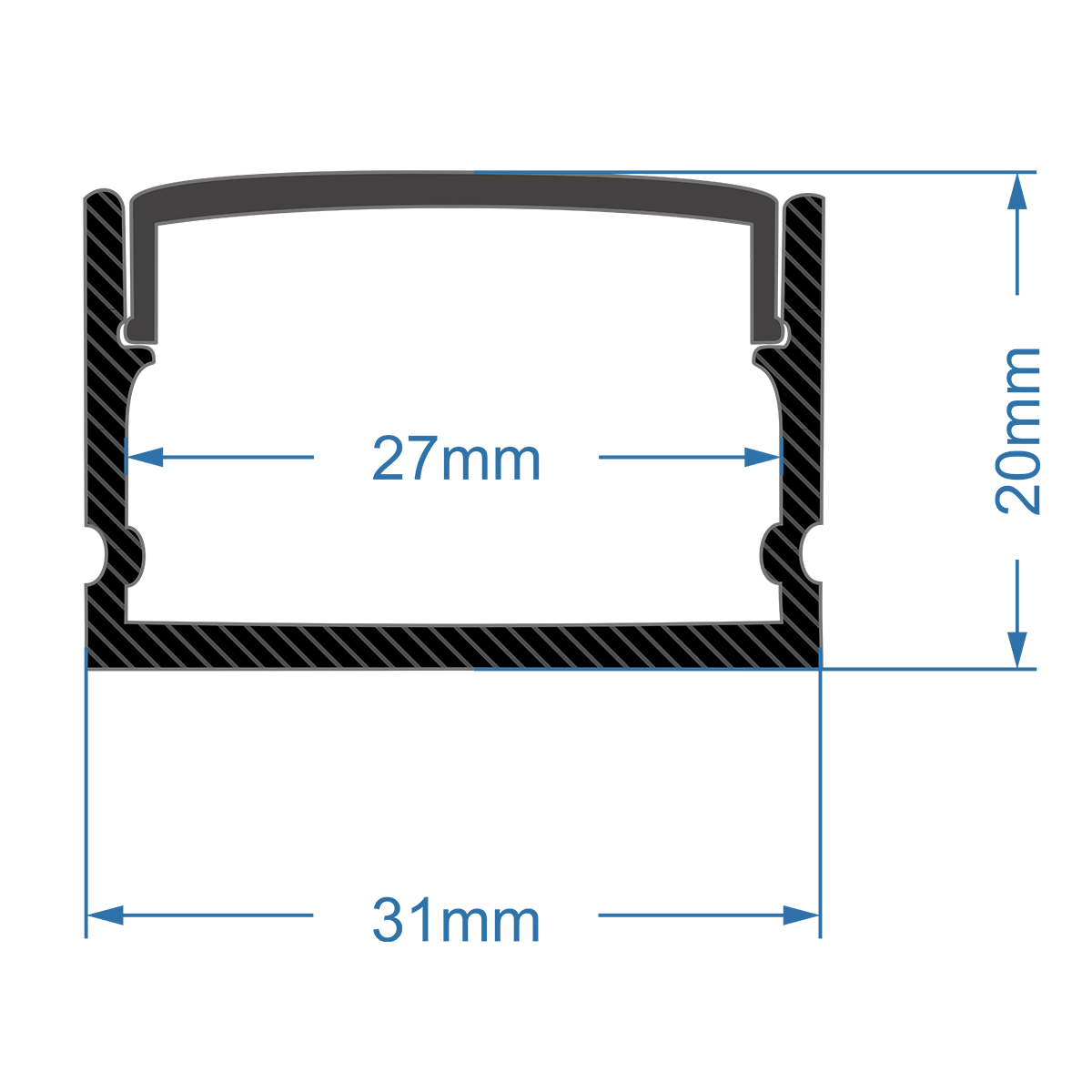 GLOBOSTAR® ALP-LINEAR VEXTA 70825-3M Επιφανειακό Προφίλ Αλουμινίου με Λευκό Γαλακτερό Πατητό Κάλυμμα για Ταινίες LED IP20 - Μαύρο & Λευκό - Μ300 x Π3 x Υ2cm - Πακέτο 5 Τεμαχίων 5 GLOBOSTAR® ALP-LINEAR VEXTA 70825-3M Επιφανειακό Προφίλ Αλουμινίου με Λευκό Γαλακτερό Πατητό Κάλυμμα για Ταινίες LED IP20 - Μαύρο & Λευκό - Μ300 x Π3 x Υ2cm - Πακέτο 5 Τεμαχίων - Image 4