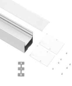 Alternative view of GloboStar® SURFACEPENDANT-PROFILE 70827-1M Προφίλ Αλουμινίου - Βάση & Ψύκτρα Ταινίας LED με Λευκό Γαλακτερό Κάλυμμα - Επιφανειακή & Κρεμαστή Χρήση - Πατητό Κάλυμμα - Λευκό - 1 Μέτρο - Μ100 x Π5 x Υ7cm
