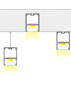 GloboStar® SURFACEPENDANT-PROFILE 70827-3M Προφίλ Αλουμινίου - Βάση & Ψύκτρα Ταινίας LED με Λευκό Γαλακτερό Κάλυμμα - Επιφανειακή & Κρεμαστή Χρήση - Πατητό Κάλυμμα - Λευκό - 3 Μέτρα - Μ300 x Π5 x Υ7cm 15 70827 3m 7