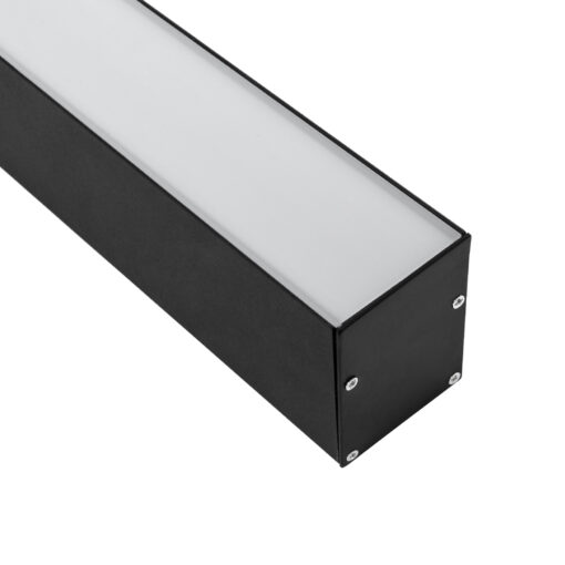 GloboStar® GloboStar® SURFACEPENDANT-PROFILE 70828-1M Προφίλ Αλουμινίου - Βάση & Ψύκτρα Ταινίας LED με Λευκό Γαλακτερό Κάλυμμα - Επιφανειακή & Κρεμαστή Χρήση - Πατητό Κάλυμμα - Μαύρο - 1 Μέτρο - Μ100 x Π5 x Υ7cm