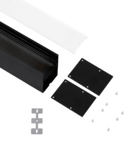 Alternative view of GloboStar® SURFACEPENDANT-PROFILE 70828-1M Προφίλ Αλουμινίου - Βάση & Ψύκτρα Ταινίας LED με Λευκό Γαλακτερό Κάλυμμα - Επιφανειακή & Κρεμαστή Χρήση - Πατητό Κάλυμμα - Μαύρο - 1 Μέτρο - Μ100 x Π5 x Υ7cm