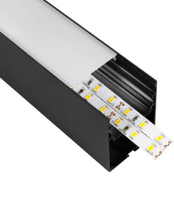 GloboStar® SURFACEPENDANT-PROFILE 70828-1M Προφίλ Αλουμινίου - Βάση & Ψύκτρα Ταινίας LED με Λευκό Γαλακτερό Κάλυμμα - Επιφανειακή & Κρεμαστή Χρήση - Πατητό Κάλυμμα - Μαύρο - 1 Μέτρο - Μ100 x Π5 x Υ7cm 13 70828 1m 4