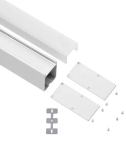 Alternative view of GloboStar® SURFACEPENDANT-PROFILE 70831-1M Προφίλ Αλουμινίου - Βάση & Ψύκτρα Ταινίας LED με Λευκό Γαλακτερό Κάλυμμα - Επιφανειακή & Κρεμαστή Χρήση - Πατητό Κάλυμμα - Λευκό - 1 Μέτρο - Μ100 x Π3.5 x Υ7.4cm