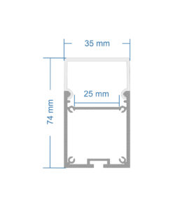 GloboStar® SURFACEPENDANT-PROFILE 70831-1M Προφίλ Αλουμινίου - Βάση & Ψύκτρα Ταινίας LED με Λευκό Γαλακτερό Κάλυμμα - Επιφανειακή & Κρεμαστή Χρήση - Πατητό Κάλυμμα - Λευκό - 1 Μέτρο - Μ100 x Π3.5 x Υ7.4cm 17 70831 1m 8