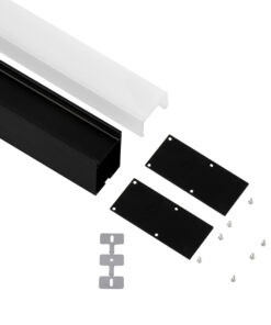 Alternative view of GloboStar® SURFACEPENDANT-PROFILE 70832-1M Προφίλ Αλουμινίου - Βάση & Ψύκτρα Ταινίας LED με Λευκό Γαλακτερό Κάλυμμα - Επιφανειακή & Κρεμαστή Χρήση - Πατητό Κάλυμμα - Μαύρο - 1 Μέτρο - Μ100 x Π3.5 x Υ7.4cm