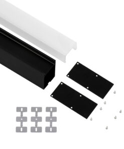 Alternative view of GloboStar® SURFACEPENDANT-PROFILE 70832-3M Προφίλ Αλουμινίου - Βάση & Ψύκτρα Ταινίας LED με Λευκό Γαλακτερό Κάλυμμα - Επιφανειακή & Κρεμαστή Χρήση - Πατητό Κάλυμμα - Μαύρο - 3 Μέτρα - Μ300 x Π3.5 x Υ7.4cm