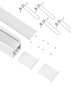 Alternative view of GloboStar® RECESS-PROFILE 70833-3M Προφίλ Αλουμινίου - Βάση & Ψύκτρα Ταινίας LED με Λευκό Γαλακτερό Κάλυμμα - Χωνευτή Χρήση - Πατητό Κάλυμμα - Λευκό - 3 Μέτρα - Μ300 x Π7.5 x Υ7cm