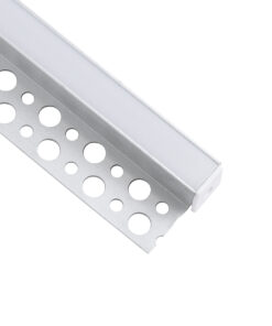 GLOBOSTAR® ALP-PLASTERIN GYPSO 70834-3M Χωνευτό Τερματικό Προφίλ Αλουμινίου Ειδικό για Γυψοσανίδα με Λευκό Γαλακτερό Πατητό Κάλυμμα για Ταινίες LED IP20 - Ασημί & Λευκό - Μ300 x Π3.3 x Υ1.5cm - Πακέτο 5 Τεμαχίων 9 70834 3m 4