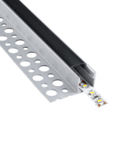 GloboStar® GloboStar® PLASTERBOARD-PROFILE 70835-3M Προφίλ Αλουμινίου - Βάση & Ψύκτρα Ταινίας LED με Μαύρο Φιμέ Κάλυμμα - Χωνευτή Τερματική Χρήση σε Τελείωμα Γυψοσανίδας ή σε Πλακάκι - Trimless - Πατητό Κάλυμμα - Ασημί - 3 Μέτρα - Πακέτο 5 Τεμαχίων - Μ300 x Π3.1 x Υ1.3cm