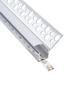 GloboStar® GloboStar® PLASTERBOARD-PROFILE 70836-3M Προφίλ Αλουμινίου - Βάση & Ψύκτρα Ταινίας LED με Λευκό Γαλακτερό Κάλυμμα - Χωνευτή Γωνιακή Χρήση σε Εσωτερική Γωνία Γυψοσανίδας - Trimless - Πατητό Κάλυμμα - Ασημί - 3 Μέτρα - Πακέτο 5 Τεμαχίων - Μ300 x Π3.1 x Υ1.3cm