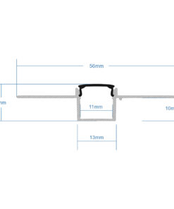 GloboStar® PLASTERBOARD-PROFILE 70839-1M Προφίλ Αλουμινίου - Βάση & Ψύκτρα Ταινίας LED με Μαύρο Φιμέ Κάλυμμα - Χωνευτή Χρήση σε Γυψοσανίδα - Trimless - Πατητό Κάλυμμα - Ασημί - 1 Μέτρο - Μ100 x Π5.6 x Υ1.5cm 13 70839 1m 7