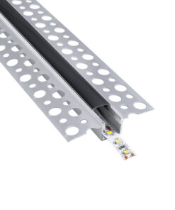 GloboStar® GloboStar® PLASTERBOARD-PROFILE 70839-2M Προφίλ Αλουμινίου - Βάση & Ψύκτρα Ταινίας LED με Μαύρο Φιμέ Κάλυμμα - Χωνευτή Χρήση σε Γυψοσανίδα - Trimless - Πατητό Κάλυμμα - Ασημί - 2 Μέτρα - Πακέτο 5 Τεμαχίων - Μ200 x Π5.6 x Υ1.5cm