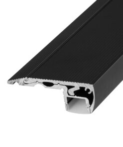 GLOBOSTAR® ALP-STEP-GRIP STAIR 70841-2M Επιφανειακό Προφίλ Αλουμινίου Ειδικό για Φωτισμό Σκαλοπατιού με Λευκό Γαλακτερό Πατητό Κάλυμμα για Ταινίες LED IP20 - Μαύρο & Λευκό - Μ200 x Π6 x Υ2.1cm 14 70841 2m 5