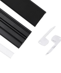 Alternative view of GLOBOSTAR® ALP-STEP-GRIP STAIR 70841-3M Επιφανειακό Προφίλ Αλουμινίου Ειδικό για Φωτισμό Σκαλοπατιού με Λευκό Γαλακτερό Πατητό Κάλυμμα για Ταινίες LED IP20 - Μαύρο & Λευκό - Μ300 x Π6 x Υ2.1cm