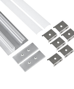 Alternative view of GLOBOSTAR® ALP-WALL-UPDOWN CONCEALED 70844-3M Επιφανειακό Προφίλ Αλουμινίου Ειδικό για Δημιουργία Κρυφού Φωτισμού Up & Down με Λευκό Γαλακτερό Πατητό Κάλυμμα για Ταινίες LED IP20 - Ασημί & Λευκό - Μ300 x Π5 x Υ1.7cm