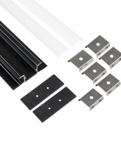 Alternative view of GLOBOSTAR® ALP-WALL-UPDOWN CONCEALED 70845-3M Επιφανειακό Προφίλ Αλουμινίου Ειδικό για Δημιουργία Κρυφού Φωτισμού Up & Down με Λευκό Γαλακτερό Πατητό Κάλυμμα για Ταινίες LED IP20 - Μαύρο & Λευκό - Μ300 x Π5 x Υ1.7cm