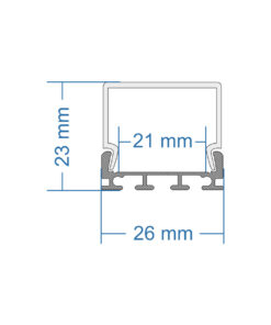 GloboStar® SURFACEPENDANT-PROFILE 70847-1M Προφίλ Αλουμινίου - Βάση & Ψύκτρα Ταινίας LED με Λευκό Γαλακτερό Κάλυμμα - Επιφανειακή & Κρεμαστή Χρήση - Πατητό Κάλυμμα - Ασημί - 1 Μέτρο - Μ100 x Π2.6 x Υ2.3cm 15 70847 8