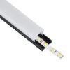 GloboStar® GLOBOSTAR® ALP-LINEAR GLOA 70849-3M Επιφανειακό & Κρεμαστό Προφίλ Αλουμινίου με Λευκό Γαλακτερό Πατητό Κάλυμμα για Ταινίες LED IP20 - Μαύρο & Λευκό - Μ300 x Π2.6 x Υ2.3cm - Πακέτο 5 Τεμαχίων