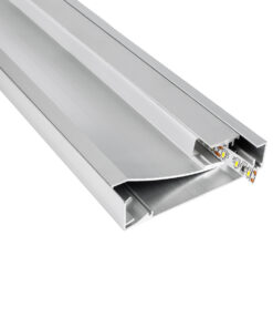 GloboStar® GloboStar® SKIRTINGBOARD-PROFILE 70850-3M Προφίλ Αλουμινίου - Βάση & Ψύκτρα Ταινίας LED με Λευκό Γαλακτερό Κάλυμμα - Επιφανειακή Χρήση για Περβάζι - Πατητό Κάλυμμα - Ασημί - 3 Μέτρα - Μ300 x Π1.6 x Υ8cm