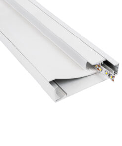 GloboStar® GloboStar® SKIRTINGBOARD-PROFILE 70851-3M Προφίλ Αλουμινίου - Βάση & Ψύκτρα Ταινίας LED με Λευκό Γαλακτερό Κάλυμμα - Επιφανειακή Χρήση για Περβάζι - Πατητό Κάλυμμα - Λευκό - 3 Μέτρα - Μ300 x Π1.6 x Υ8cm