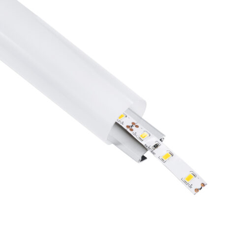 GloboStar® GLOBOSTAR® ALP-ROUND TUBIT 70853-3M Επιφανειακό & Κρεμαστό Προφίλ Αλουμινίου με Λευκό Γαλακτερό Πατητό Κάλυμμα για Ταινίες LED IP20 - Ασημί & Λευκό - Μ300 x Π3 x Υ3cm