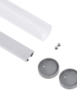 Alternative view of GLOBOSTAR® ALP-ROUND TUBIT 70853-3M Επιφανειακό & Κρεμαστό Προφίλ Αλουμινίου με Λευκό Γαλακτερό Πατητό Κάλυμμα για Ταινίες LED IP20 - Ασημί & Λευκό - Μ300 x Π3 x Υ3cm