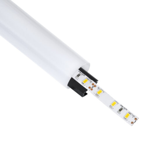 GloboStar® GLOBOSTAR® ALP-ROUND TUBIT 70854-3M Επιφανειακό & Κρεμαστό Προφίλ Αλουμινίου με Λευκό Γαλακτερό Πατητό Κάλυμμα για Ταινίες LED IP20 - Μαύρο & Λευκό - Μ300 x Π3 x Υ3cm