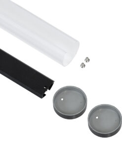 Alternative view of GloboStar® SURFACEPENDANT-PROFILE 70854-3M Προφίλ Αλουμινίου - Βάση & Ψύκτρα Ταινίας LED με Λευκό Γαλακτερό Κάλυμμα - Επιφανειακή & Κρεμαστή Χρήση - Πατητό Κάλυμμα - Μαύρο - 3 Μέτρα - Μ300 x Φ3cm