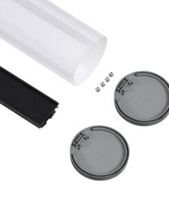 Alternative view of GLOBOSTAR® ALP-ROUND TUBIT 70856-1M Επιφανειακό & Κρεμαστό Προφίλ Αλουμινίου με Λευκό Γαλακτερό Πατητό Κάλυμμα για Ταινίες LED IP20 - Μαύρο & Λευκό - Μ100 x Π6 x Υ6cm