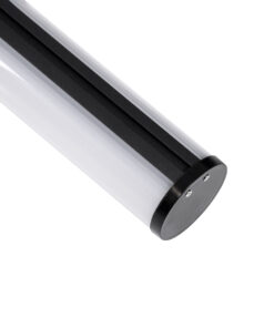GLOBOSTAR® ALP-ROUND TUBIT 70856-1M Επιφανειακό & Κρεμαστό Προφίλ Αλουμινίου με Λευκό Γαλακτερό Πατητό Κάλυμμα για Ταινίες LED IP20 - Μαύρο & Λευκό - Μ100 x Π6 x Υ6cm 12 70856 1m 5