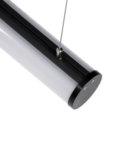 GLOBOSTAR® ALP-ROUND TUBIT 70856-1M Επιφανειακό & Κρεμαστό Προφίλ Αλουμινίου με Λευκό Γαλακτερό Πατητό Κάλυμμα για Ταινίες LED IP20 - Μαύρο & Λευκό - Μ100 x Π6 x Υ6cm 13 70856 1m 6