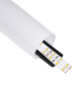 GloboStar® GLOBOSTAR® ALP-ROUND TUBIT 70856-3M Επιφανειακό & Κρεμαστό Προφίλ Αλουμινίου με Λευκό Γαλακτερό Πατητό Κάλυμμα για Ταινίες LED IP20 - Μαύρο & Λευκό - Μ300 x Π6 x Υ6cm