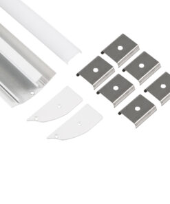 Alternative view of GloboStar® SURFACE-PROFILE 70858-3M Προφίλ Αλουμινίου - Βάση & Ψύκτρα Ταινίας LED με Λευκό Γαλακτερό Κάλυμμα - Επιφανειακή Χρήση Δημιουργίας Κρυφού Φωτισμού - Πατητό Κάλυμμα - Λευκό - 3 Μέτρα - Πακέτο 5 Τεμαχίων - Μ300 x Π1.7 x Υ4.2cm