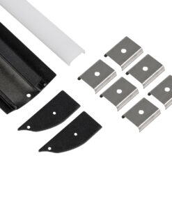 Alternative view of GloboStar® SURFACE-PROFILE 70859-3M Προφίλ Αλουμινίου - Βάση & Ψύκτρα Ταινίας LED με Λευκό Γαλακτερό Κάλυμμα - Επιφανειακή Χρήση Δημιουργίας Κρυφού Φωτισμού - Πατητό Κάλυμμα - Μαύρο - 3 Μέτρα - Πακέτο 5 Τεμαχίων - Μ300 x Π1.7 x Υ4.2cm