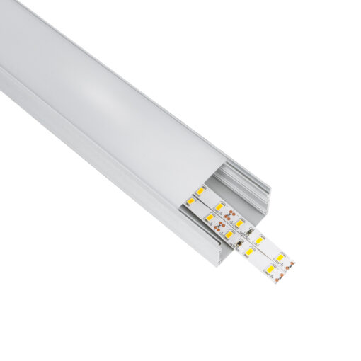 GloboStar® GLOBOSTAR® ALP-LINEAR INGROUND 70860-3M Ενδοδαπέδιο Προφίλ Αλουμινίου Ειδικό για Χωνευτή Χρήση σε Πεζοδρόμια & Δρόμους με Λευκό Γαλακτερό Πατητό Κάλυμμα Υψηλής Αντοχής & Ανθεκτικότητας σε Βάρος για Ταινίες LED IP65 - Ασημί & Λευκό - Μ300 x Π5 x Υ3.5cm