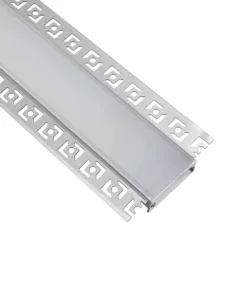 GLOBOSTAR® ALP-PLASTERIN GYPSO 70861-1M Χωνευτό Προφίλ Αλουμινίου Ειδικό για Γυψοσανίδα με Λευκό Γαλακτερό Πατητό Κάλυμμα για Ταινίες LED IP20 - Ασημί & Λευκό - Μ100 x Π7.8 x Υ1.4cm 9 70861 1m 4